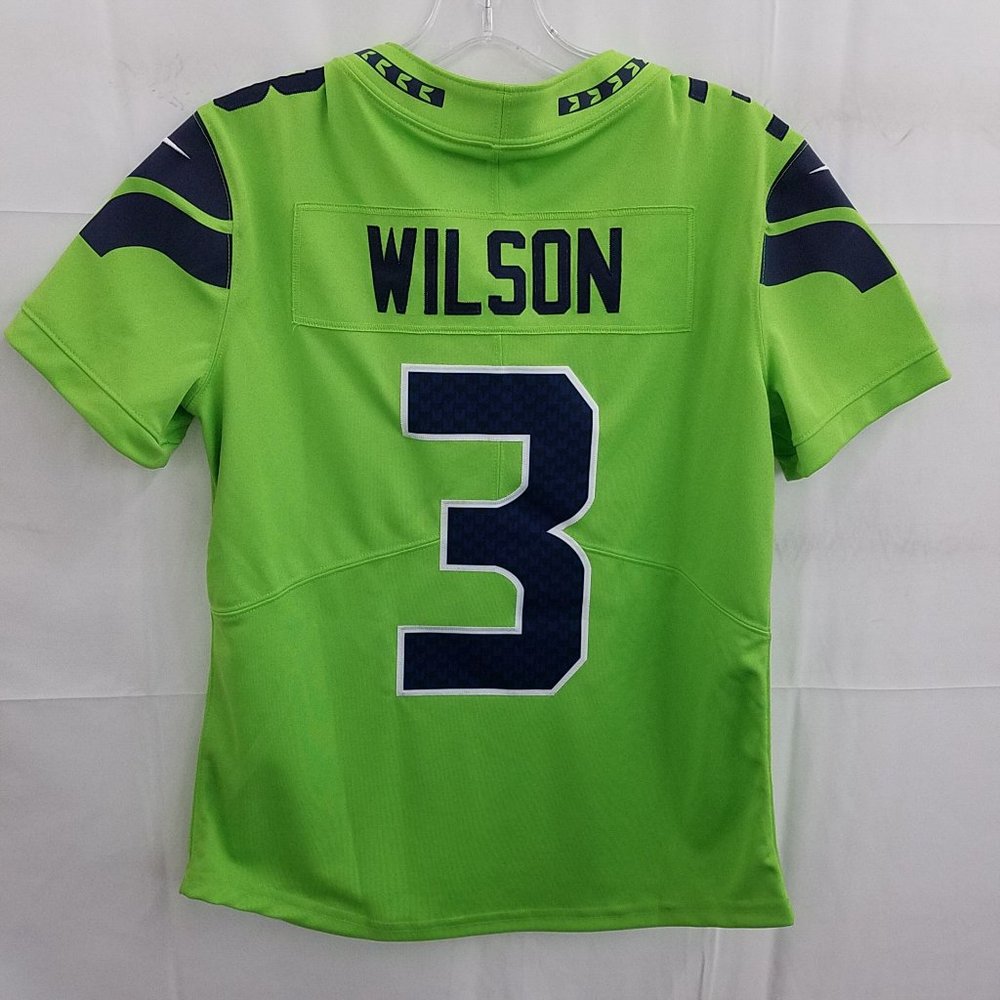 Seattle Seahawks Vapor / Action Green Stitched Russell Wilson #3 Women's SM NWOT